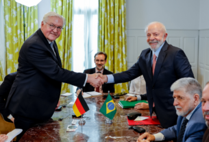 Lula se reúne com o presidente alemão Frank-Walter Steinmeier no Uruguai