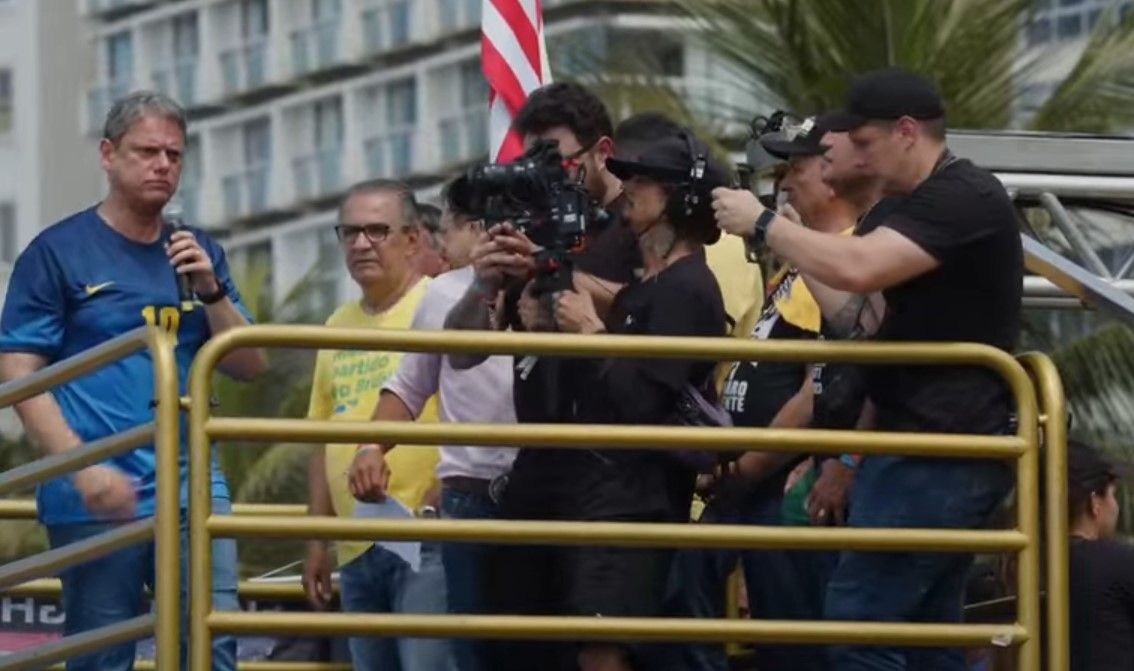 “Prometeram picanha e não tem nem ovo“, diz Tarcísio em ato com Bolsonaro